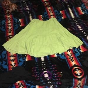Lime green peasant skirt